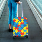 Autism Awareness Pattern Print Luggage Cover