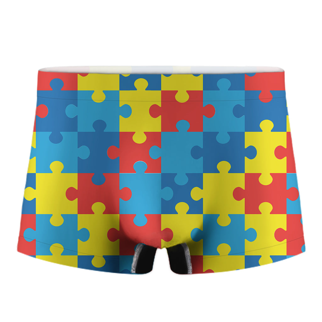 Autism Awareness Pattern Print Men's Boxer Briefs