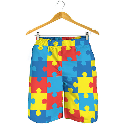 Autism Awareness Pattern Print Men's Shorts