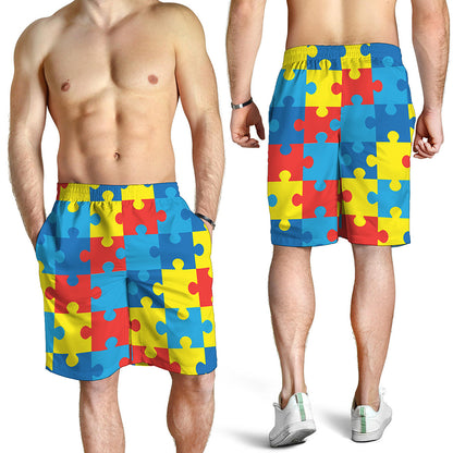 Autism Awareness Pattern Print Men's Shorts