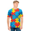 Autism Awareness Pattern Print Men's T-Shirt