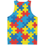 Autism Awareness Pattern Print Men's Tank Top