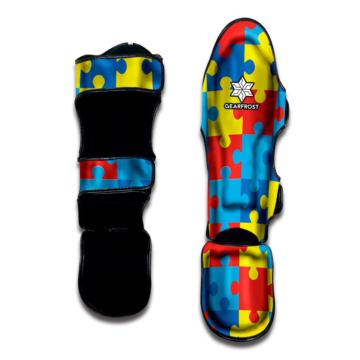 Autism Awareness Pattern Print Muay Thai Shin Guard