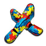 Autism Awareness Pattern Print Muay Thai Shin Guard