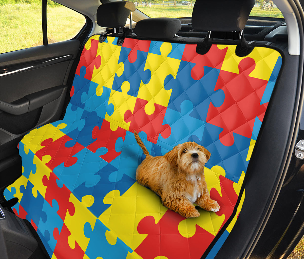 Autism Awareness Pattern Print Pet Car Back Seat Cover