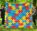 Autism Awareness Pattern Print Quilt