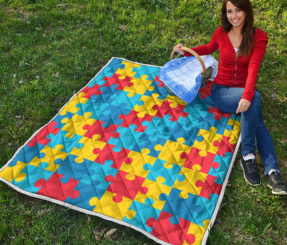 Autism Awareness Pattern Print Quilt