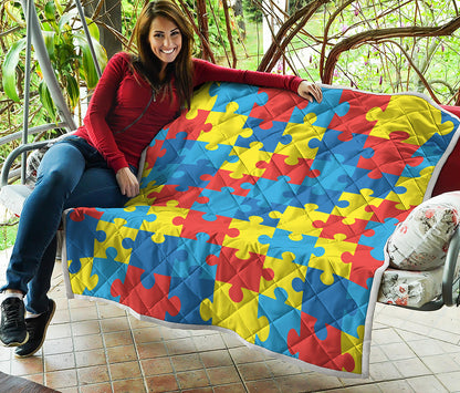 Autism Awareness Pattern Print Quilt