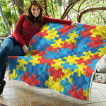 Autism Awareness Pattern Print Quilt