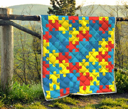 Autism Awareness Pattern Print Quilt