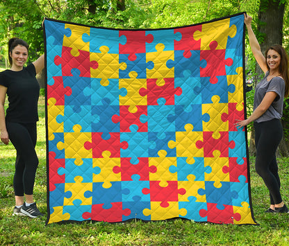 Autism Awareness Pattern Print Quilt