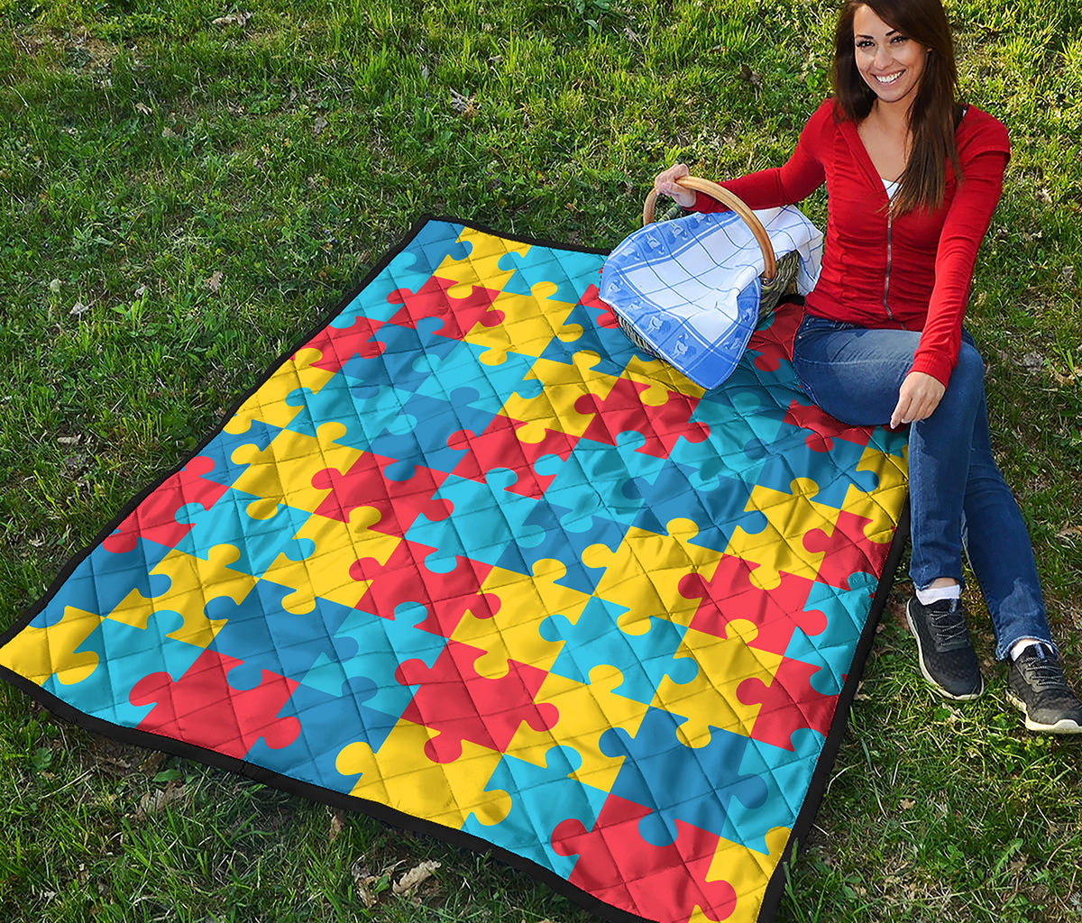 Autism Awareness Pattern Print Quilt