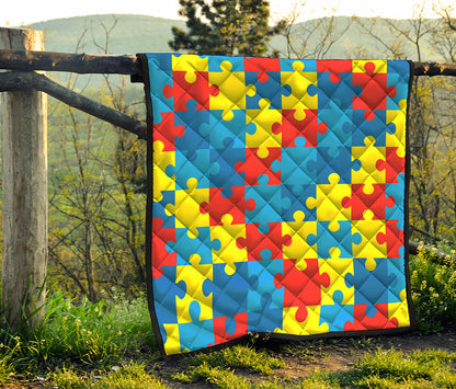 Autism Awareness Pattern Print Quilt