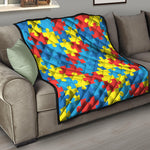 Autism Awareness Pattern Print Quilt
