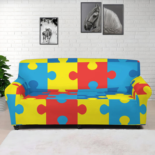 Autism Awareness Pattern Print Sofa Cover