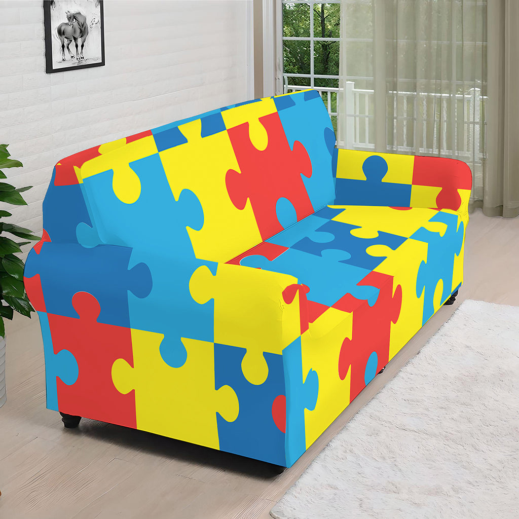 Autism Awareness Pattern Print Sofa Cover