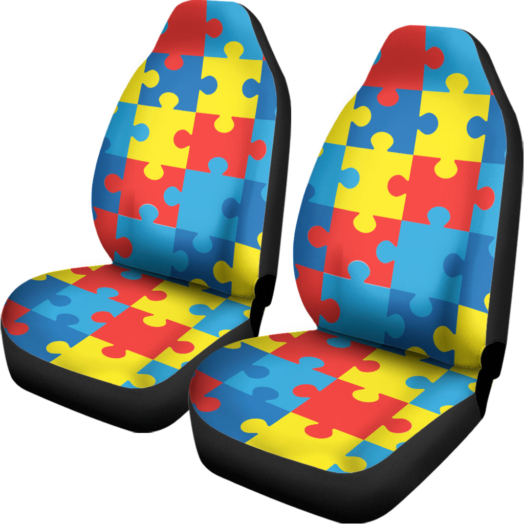 Autism Awareness Pattern Print Universal Fit Car Seat Covers