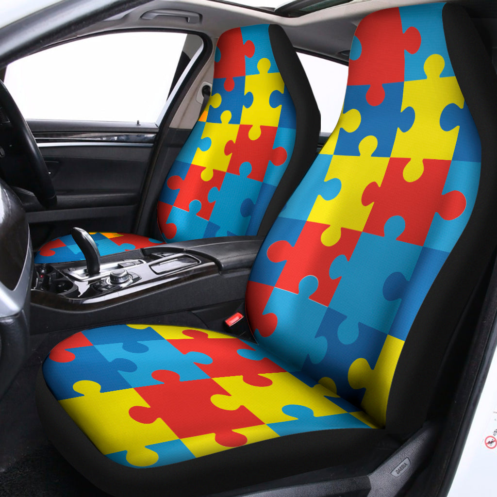 Autism Awareness Pattern Print Universal Fit Car Seat Covers