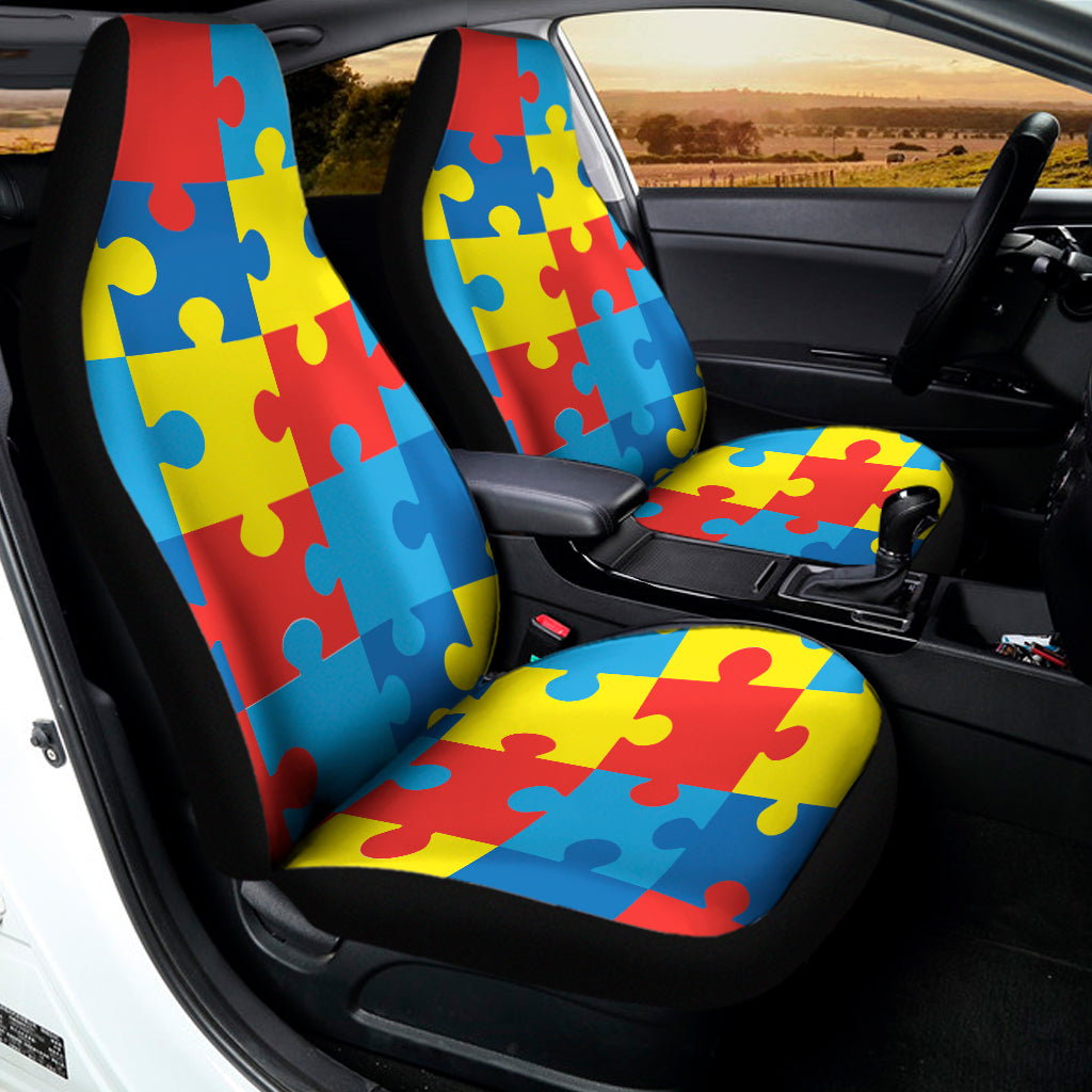 Autism Awareness Pattern Print Universal Fit Car Seat Covers