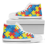 Autism Awareness Pattern Print White High Top Shoes