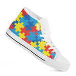 Autism Awareness Pattern Print White High Top Shoes