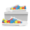 Autism Awareness Pattern Print White Low Top Shoes