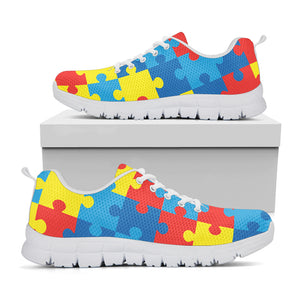 Autism Awareness Pattern Print White Sneakers