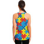 Autism Awareness Pattern Print Women's Racerback Tank Top