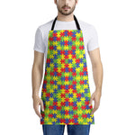 Autism Awareness Puzzle Pattern Print Apron