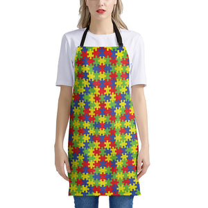 Autism Awareness Puzzle Pattern Print Apron