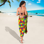 Autism Awareness Puzzle Pattern Print Beach Sarong Wrap