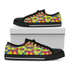 Autism Awareness Puzzle Pattern Print Black Low Top Shoes