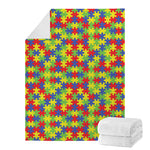 Autism Awareness Puzzle Pattern Print Blanket