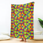 Autism Awareness Puzzle Pattern Print Blanket