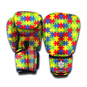 Autism Awareness Puzzle Pattern Print Boxing Gloves