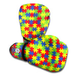 Autism Awareness Puzzle Pattern Print Boxing Gloves