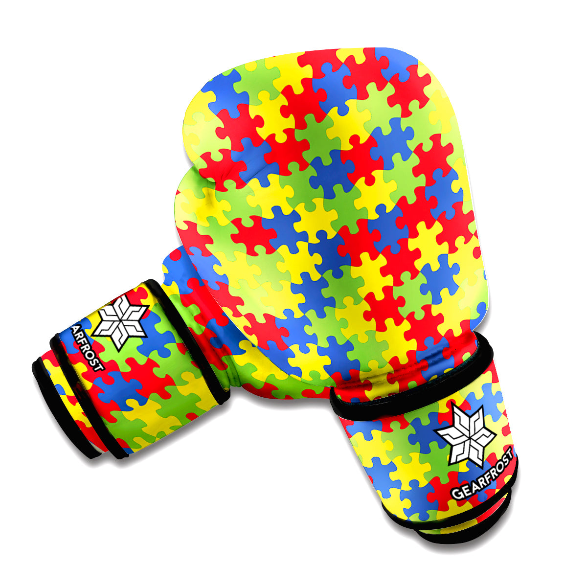 Autism Awareness Puzzle Pattern Print Boxing Gloves