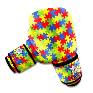 Autism Awareness Puzzle Pattern Print Boxing Gloves