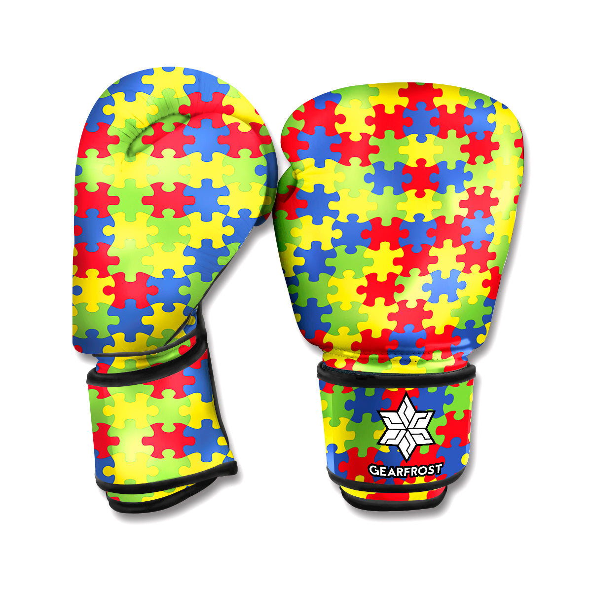 Autism Awareness Puzzle Pattern Print Boxing Gloves