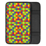 Autism Awareness Puzzle Pattern Print Car Center Console Cover