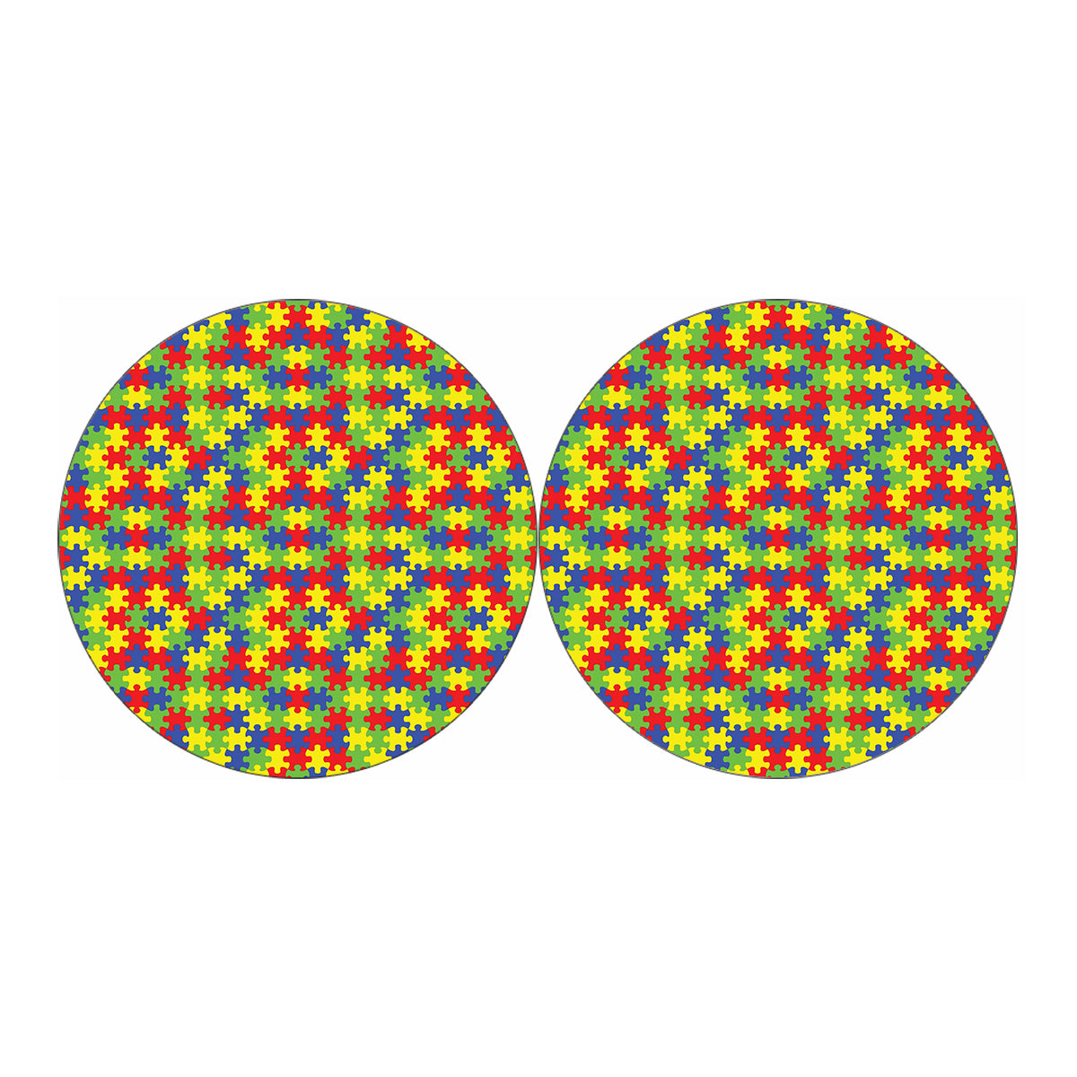Autism Awareness Puzzle Pattern Print Car Coasters