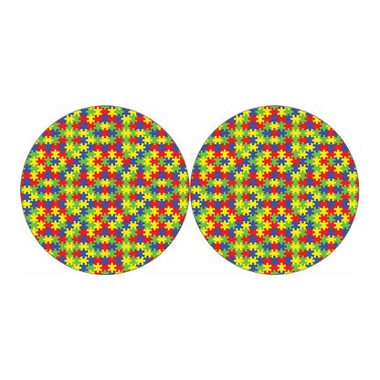 Autism Awareness Puzzle Pattern Print Car Coasters
