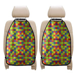 Autism Awareness Puzzle Pattern Print Car Seat Organizers