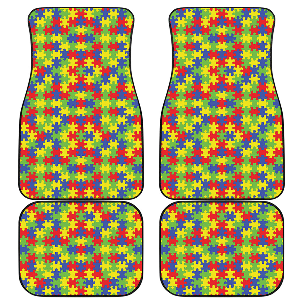 Autism Awareness Puzzle Pattern Print Front and Back Car Floor Mats