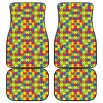 Autism Awareness Puzzle Pattern Print Front and Back Car Floor Mats