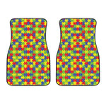 Autism Awareness Puzzle Pattern Print Front Car Floor Mats