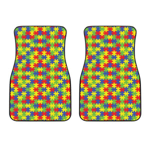 Autism Awareness Puzzle Pattern Print Front Car Floor Mats