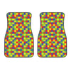 Autism Awareness Puzzle Pattern Print Front Car Floor Mats