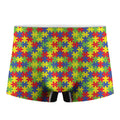 Autism Awareness Puzzle Pattern Print Men's Boxer Briefs