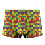 Autism Awareness Puzzle Pattern Print Men's Boxer Briefs